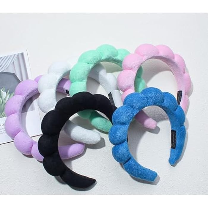 TYSSELY Spa Headbands for Washing Face, Makeup Headband, Skin Care Headbands, Bubble Facial Headband, Towel Headband,Hair Band Puffy headband… - Image 4